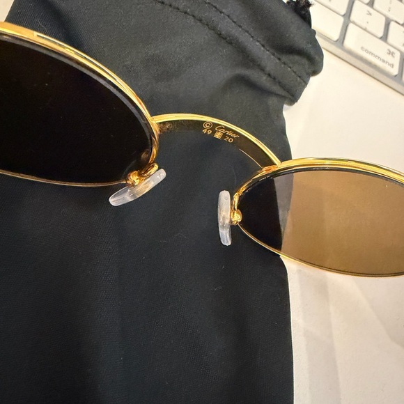 Cartier Gold Frame Sunglasses with Brown Lenses - Picture 3 of 8